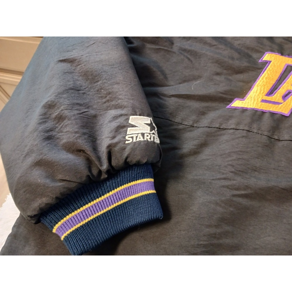Vintage Los Angeles Lakers Jacket Mens Large Black Purple Starter *Read Descrip. - Picture 5 of 16